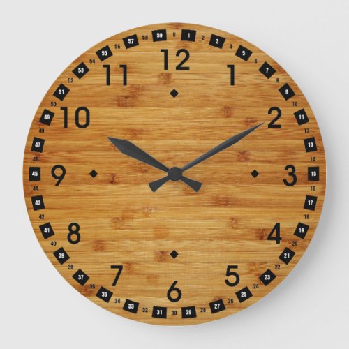 Bamboo Butcher Block Large Clock