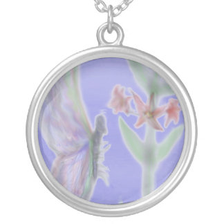 Bamboo butterfly and flowers necklace