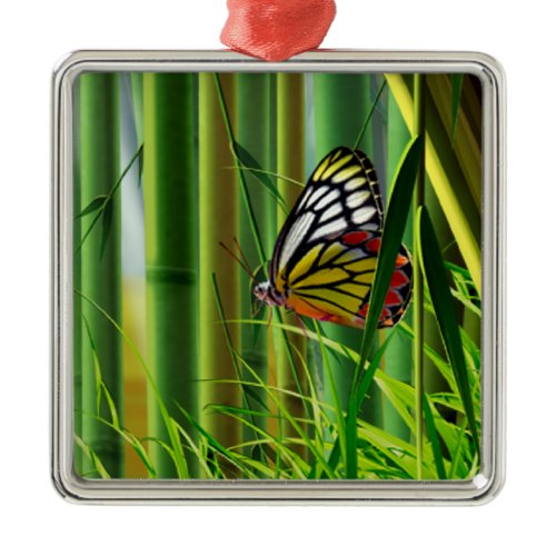 Bamboo &amp; Butterfly Art 1 Ornament
