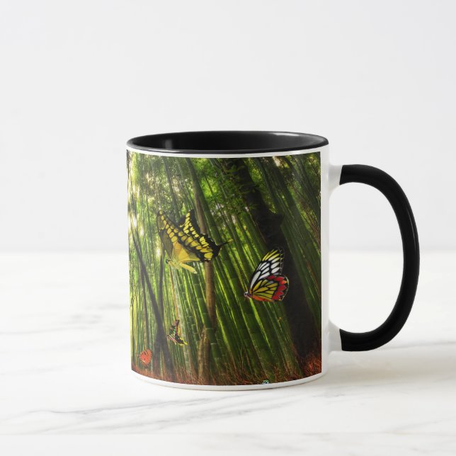 Bamboo & Butterfly Art 2 Mug (Right)