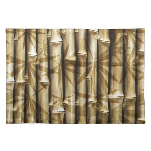 Bamboo Cane Plants Artwork on Cloth Placemat