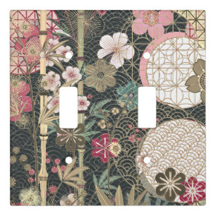 Bamboo Cherry Blossoms Art Deco Designs Light Switch Cover