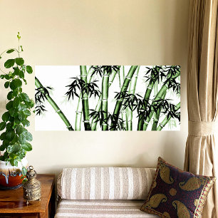 Bamboo Chinese Art - one - green Canvas Print