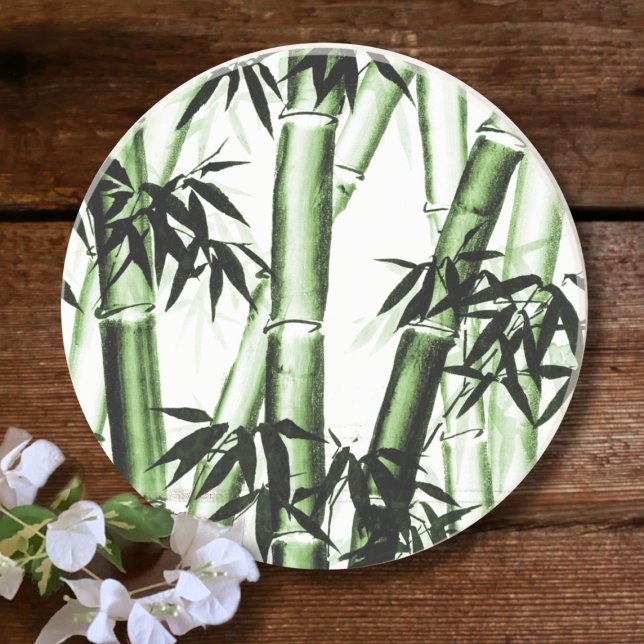 Bamboo Chinese Art - one - green Coaster (Creator Uploaded)