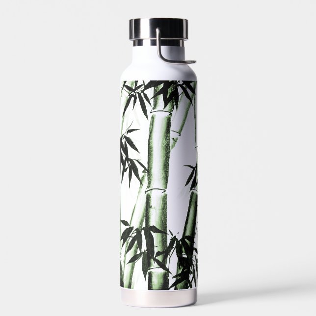 Bamboo Chinese Art - one - green Water Bottle (Left)