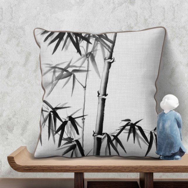 Bamboo - Chinese Style - unframed Throw Pillow (Creator Uploaded)
