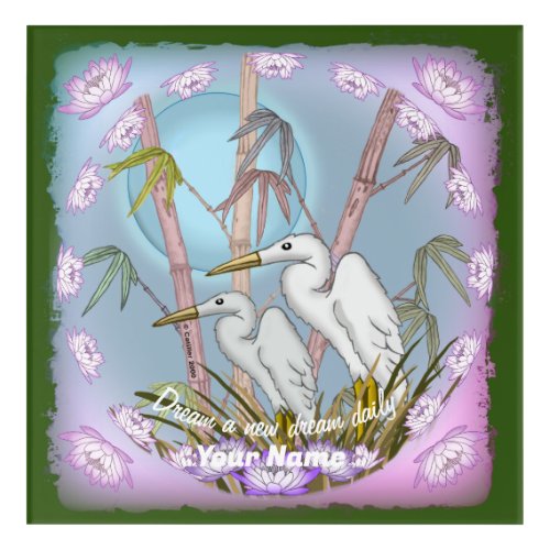 Bamboo Cranes Acrylic Print