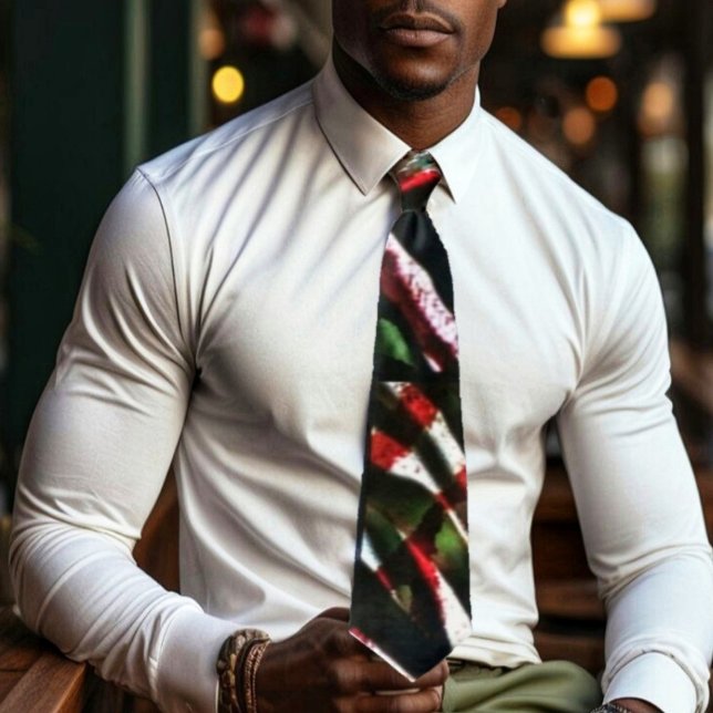 Bamboo Crossing   Neck Tie (This Bamboo Crossing Neck Tie, has the all the colorful aspects, of a very festive Christmas season!)