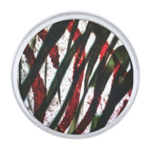 Bamboo Crossing Silver Finish Lapel Pin