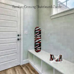 Bamboo Crossing     Skateboard<br><div class="desc">Abstract photo,  with broad,  random stripes,  intertwining in,  Bold colors of,  black,  red,  dark-green,  olive,  and white-resembles,  stalks of bamboo.</div>