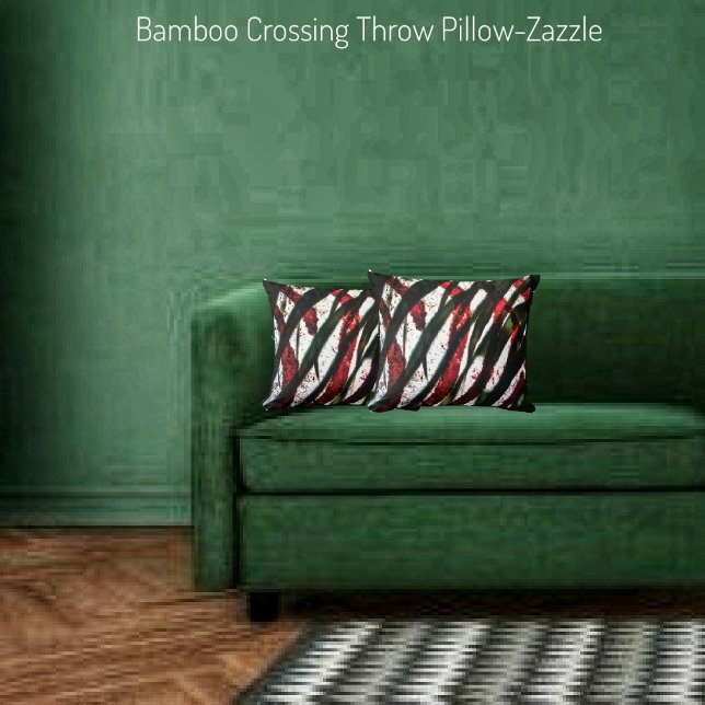 Bamboo Crossing Throw Pillow (Creator Uploaded)