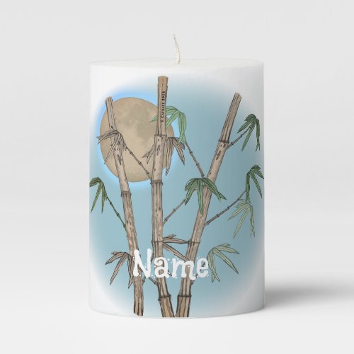 Bamboo custom name pillar candle
