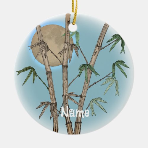 Bamboo custom name t_shirt ceramic ornament