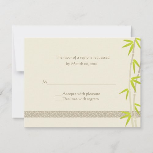Bamboo Design Reply cards