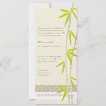 Bamboo Design Wedding Invitations by PMCustomWeddings at Zazzle