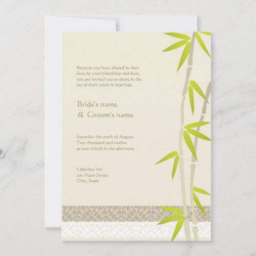 Bamboo Design Wedding Invitations