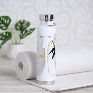 bamboo double color monogram water bottle