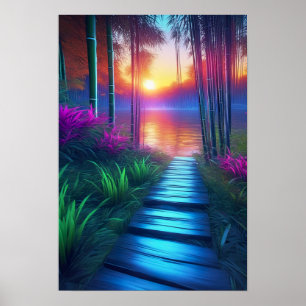 Bamboo Dreams, Exploring the Charming Sunset Poster