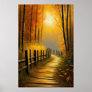 Bamboo Elegance, Golden Evening Poster