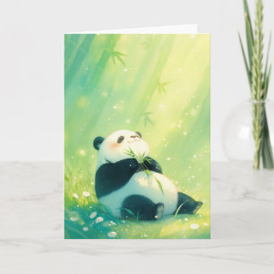 Bamboo Feast with a Joyful Panda Card
