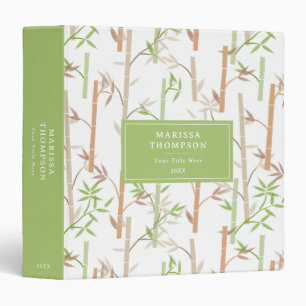 Bamboo Foliage Oriental Greenery Leaves 3 Ring Binder
