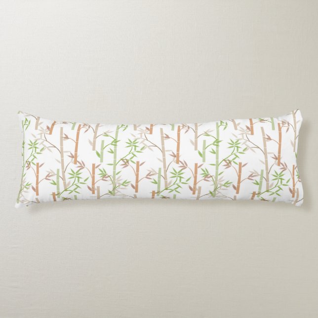 Bamboo Foliage Oriental Greenery Leaves Body Pillow (Front)