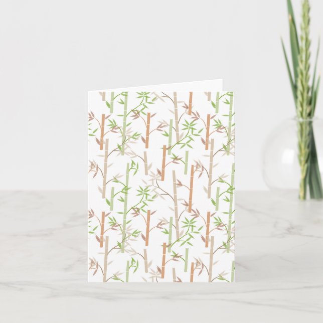 Bamboo Foliage Oriental Greenery Leaves Card (Front)