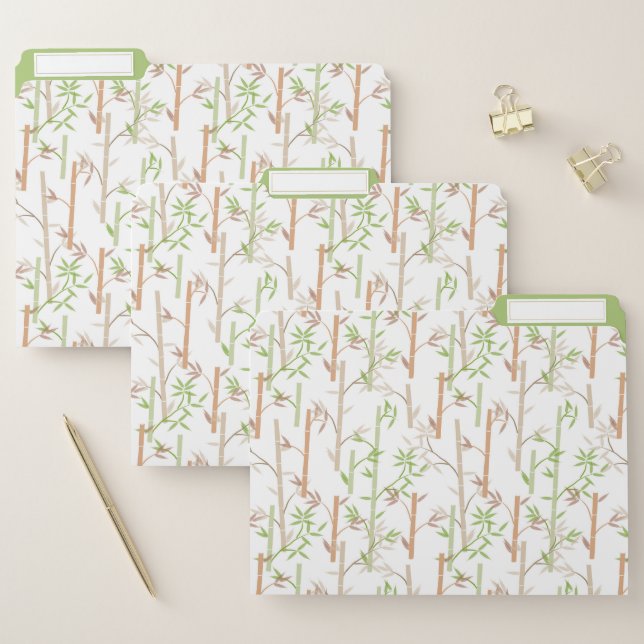 Bamboo Foliage Oriental Greenery Leaves File Folder (Set)