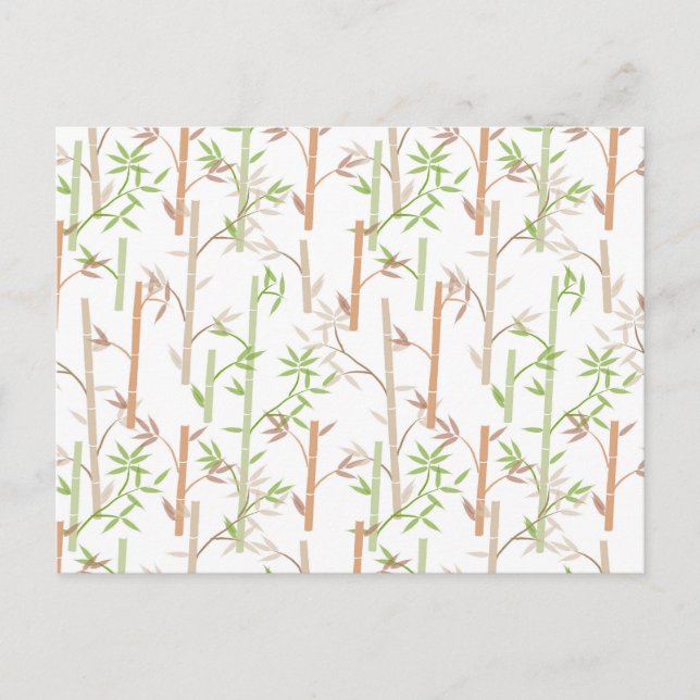 Bamboo Foliage Oriental Greenery Leaves Holiday Postcard (Front)