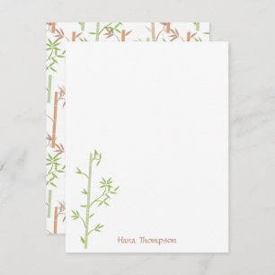 Bamboo Foliage Oriental Greenery Leaves Note Card