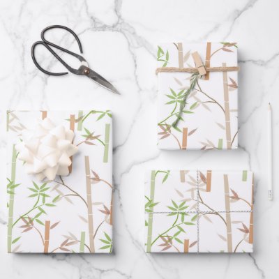 Bamboo Foliage Oriental Greenery Leaves Wrapping Paper Sheets