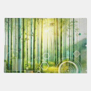 Bamboo Forest Geometric Door Mat