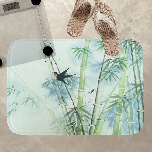 Bamboo Forest _ green Bath Mat