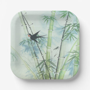 Bamboo Forest - green Paper Plates