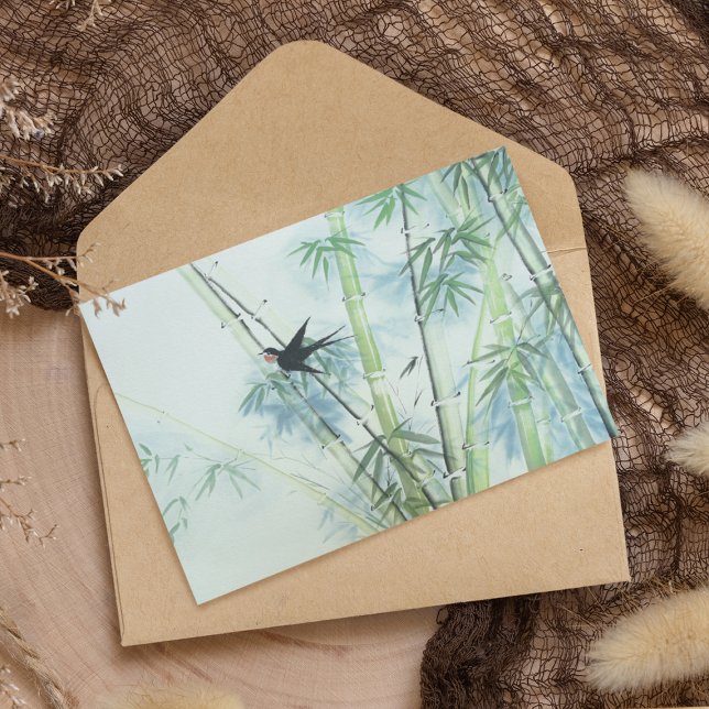 Bamboo Forest - green Postcard (Creator Uploaded)