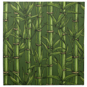 Bamboo forest in green cloth napkin