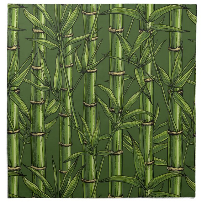 Bamboo forest in green cloth napkin (Front)