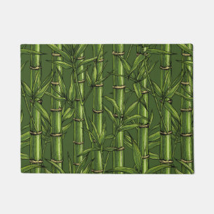 Bamboo forest in green doormat