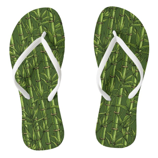 Bamboo forest in green flip flops (Footbed)