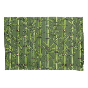 Bamboo forest in green pillow case