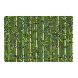 Bamboo forest in green placemat
