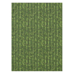 Bamboo forest in green tablecloth