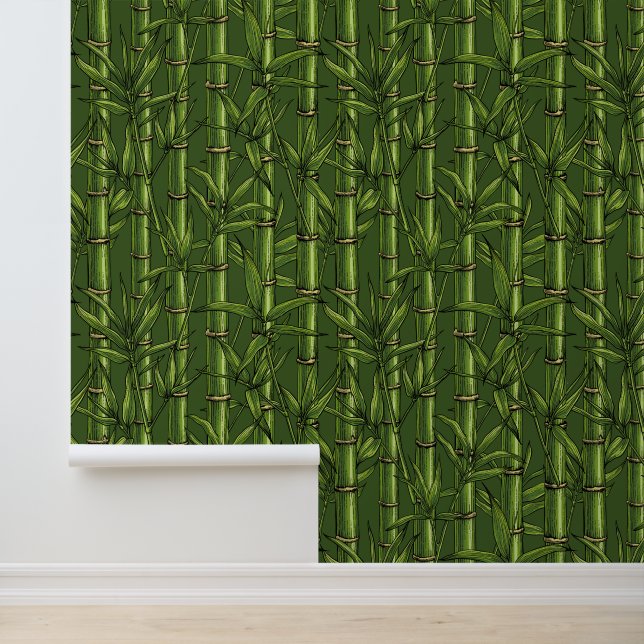 Bamboo forest in green wallpaper  (Application)