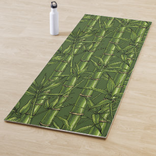 Bamboo forest in green yoga mat