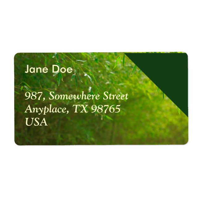 Bamboo forest label (Front)