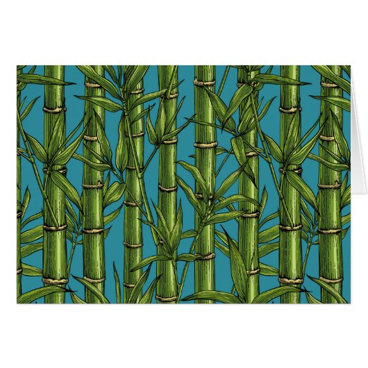 Bamboo forest on blue cards (Front Horizontal)
