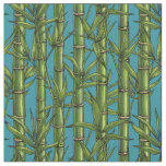 Bamboo forest on blue fabric