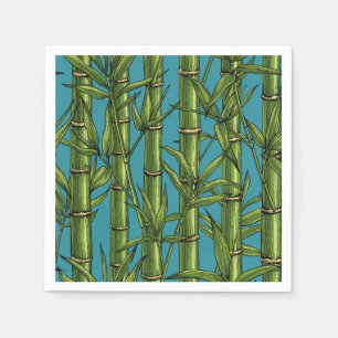 Bamboo forest on blue napkins