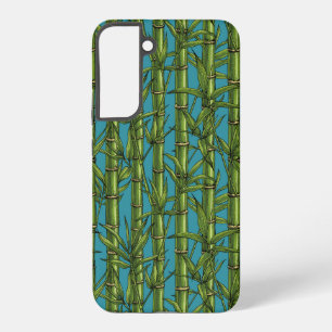 Bamboo forest on blue samsung galaxy s22+ case