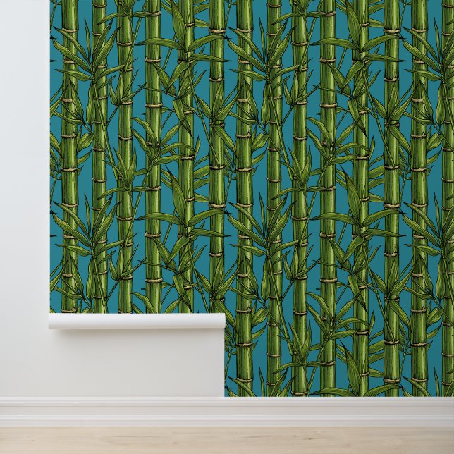 Bamboo forest on blue wallpaper  (Application)